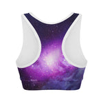 Purple Starfield Galaxy Space Print Women's Sports Bra