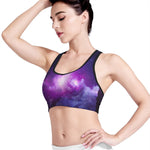 Purple Starfield Galaxy Space Print Women's Sports Bra