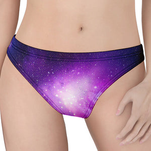 Purple Starfield Galaxy Space Print Women's Thong