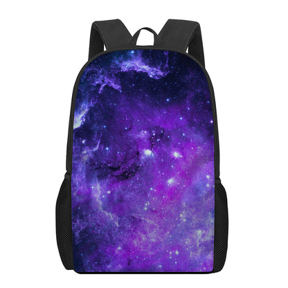 Purple Stars Nebula Galaxy Space Print 17 Inch Backpack