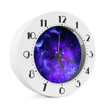 Purple Stars Nebula Galaxy Space Print Alarm Clock