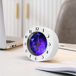 Purple Stars Nebula Galaxy Space Print Alarm Clock