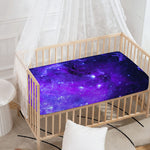 Purple Stars Nebula Galaxy Space Print Baby Crib Sheet
