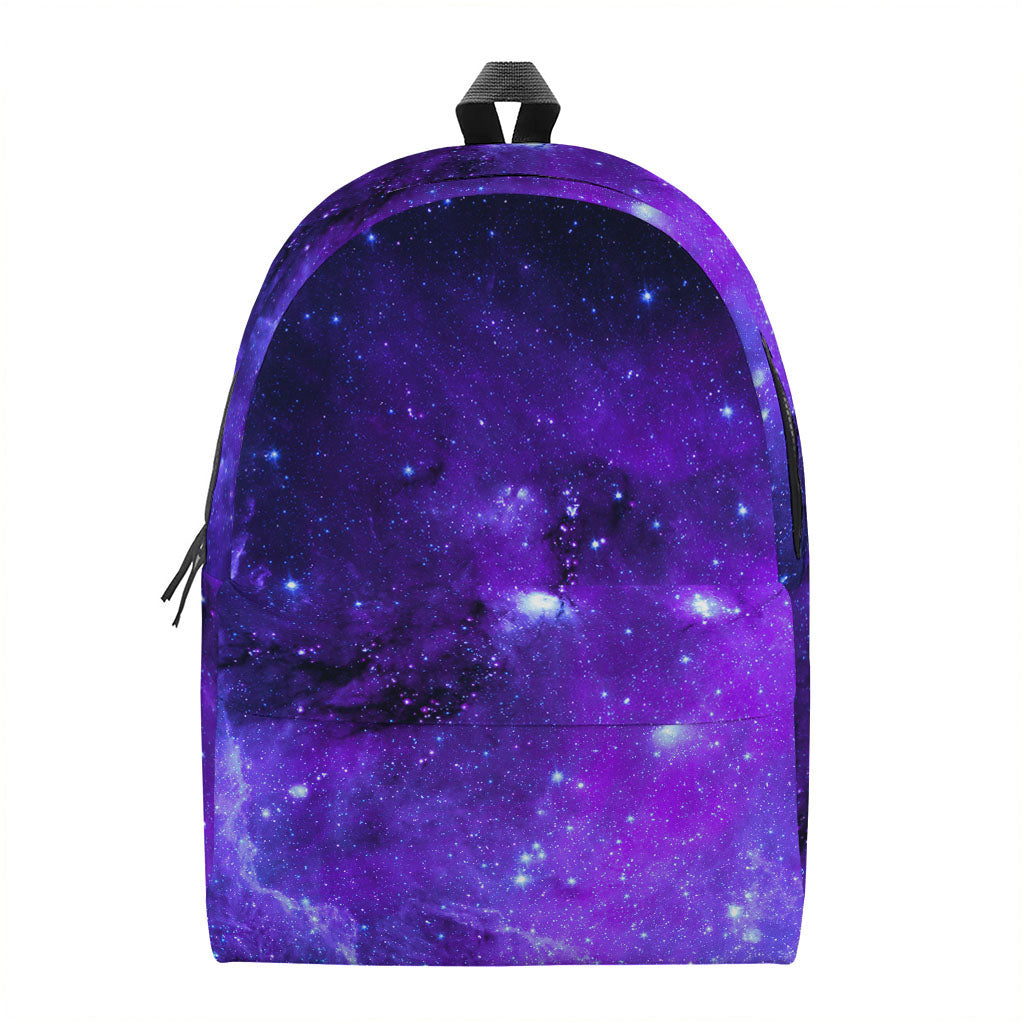 Purple Stars Nebula Galaxy Space Print Backpack