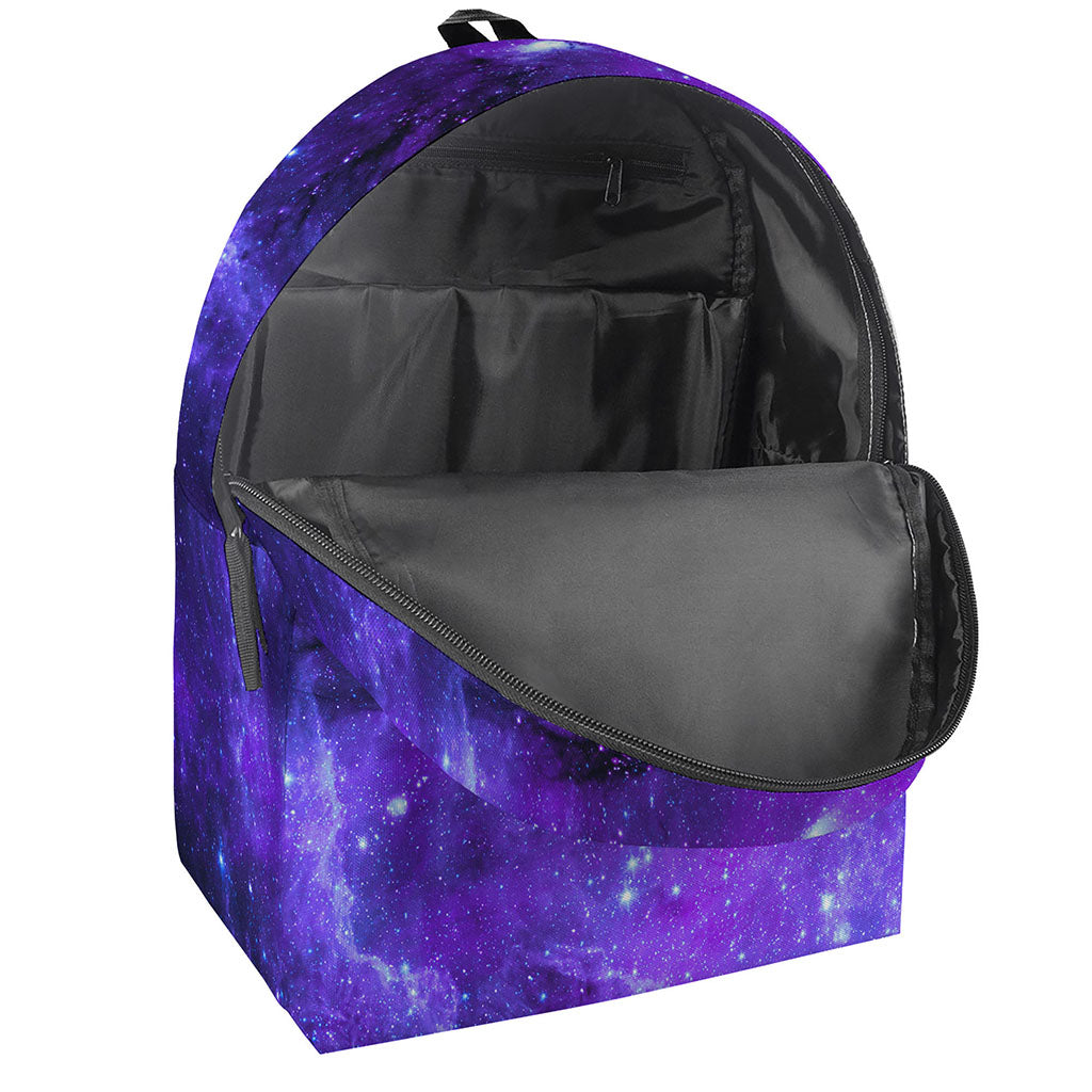 Purple Stars Nebula Galaxy Space Print Backpack