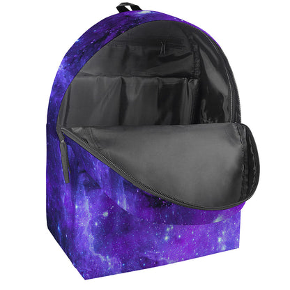 Purple Stars Nebula Galaxy Space Print Backpack