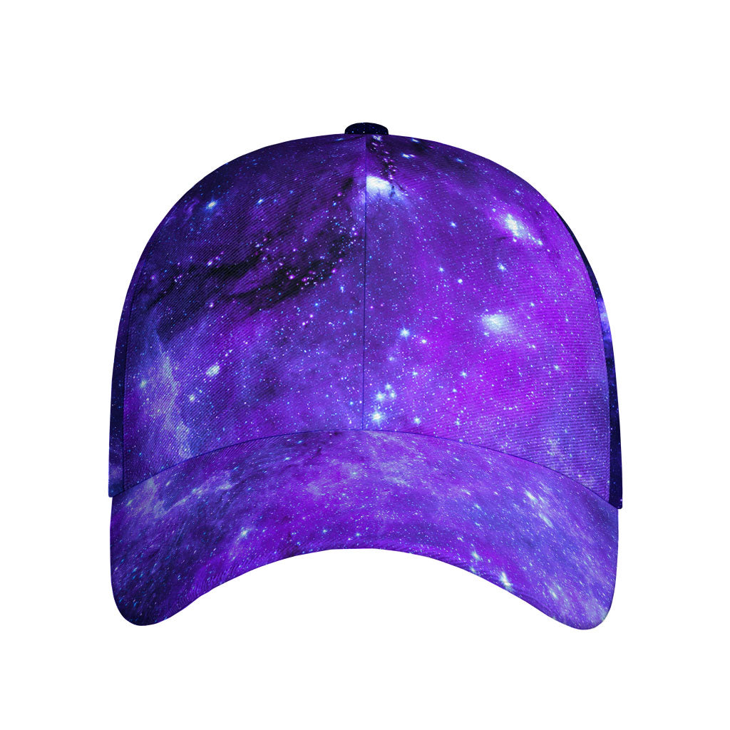 Purple Stars Nebula Galaxy Space Print Baseball Cap