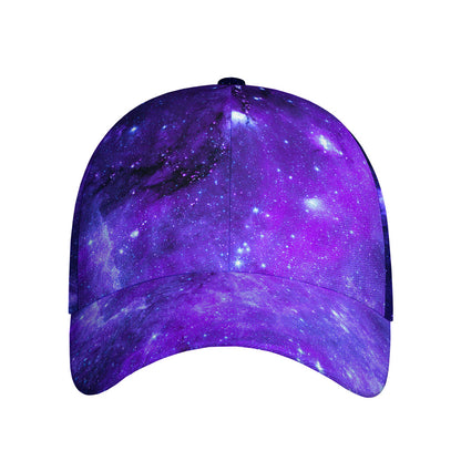 Purple Stars Nebula Galaxy Space Print Baseball Cap