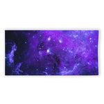 Purple Stars Nebula Galaxy Space Print Beach Towel