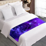 Purple Stars Nebula Galaxy Space Print Bed Runner