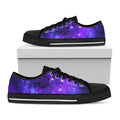 Purple Stars Nebula Galaxy Space Print Black Low Top Sneakers