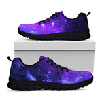 Purple Stars Nebula Galaxy Space Print Black Running Shoes