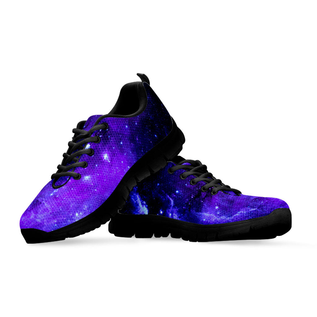 Purple Stars Nebula Galaxy Space Print Black Running Shoes