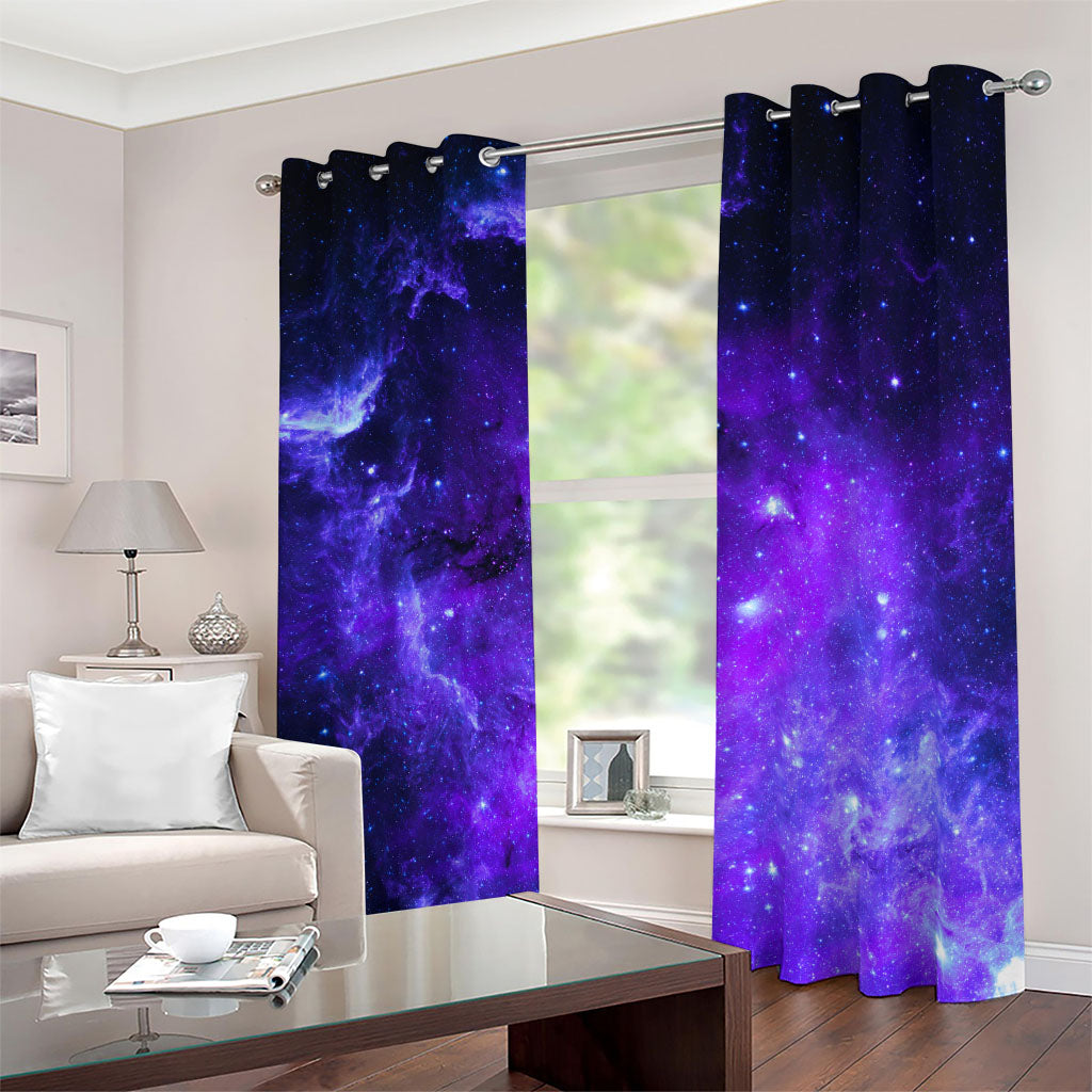 Purple Stars Nebula Galaxy Space Print Blackout Grommet Curtains