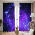 Purple Stars Nebula Galaxy Space Print Dimout Pencil Pleat Curtains