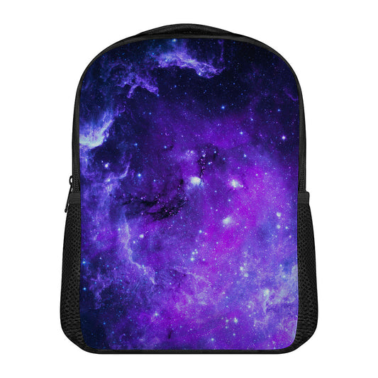 Purple Stars Nebula Galaxy Space Print Casual Backpack