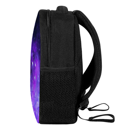 Purple Stars Nebula Galaxy Space Print Casual Backpack
