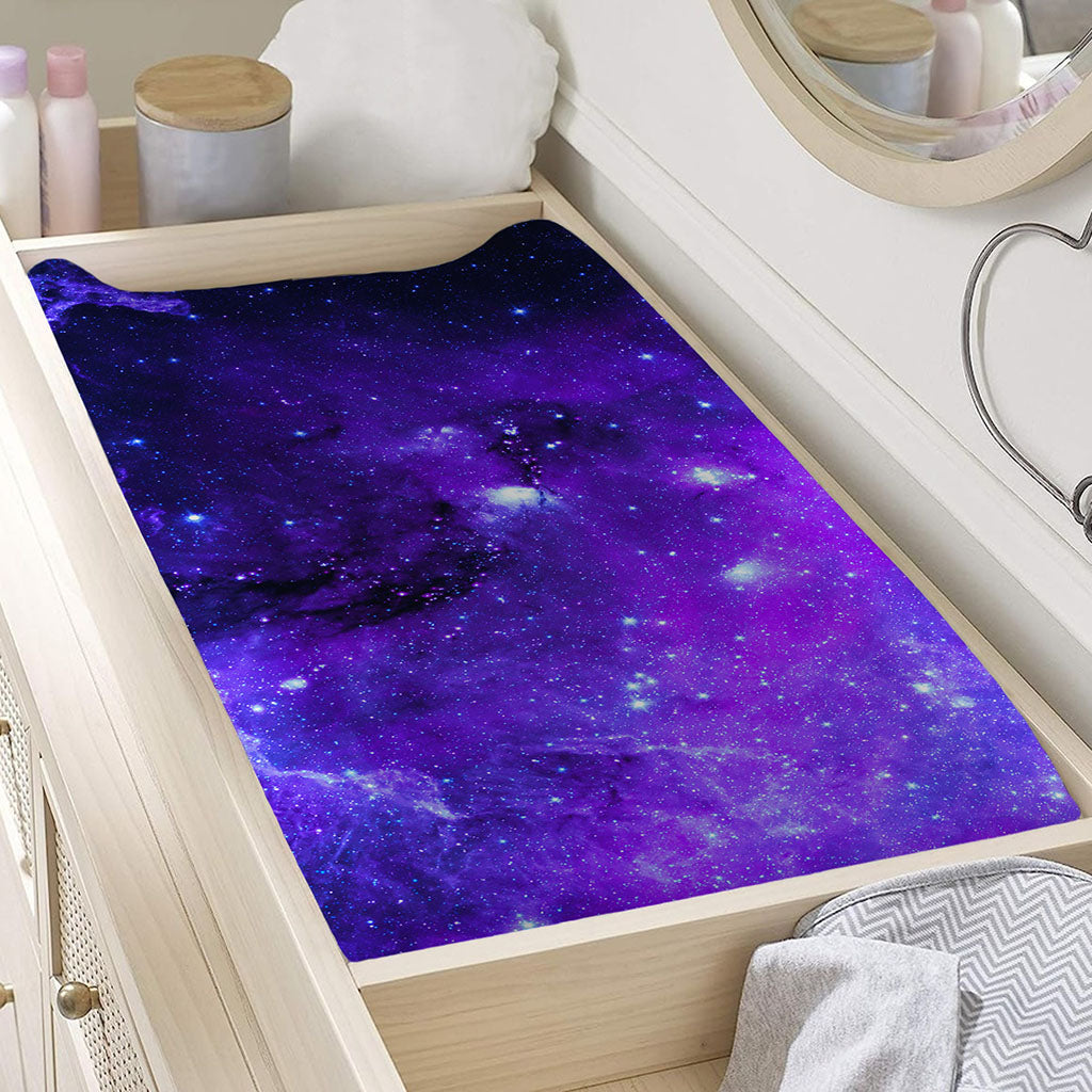 Purple Stars Nebula Galaxy Space Print Changing Pad Cover