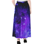 Purple Stars Nebula Galaxy Space Print Chiffon Maxi Skirt