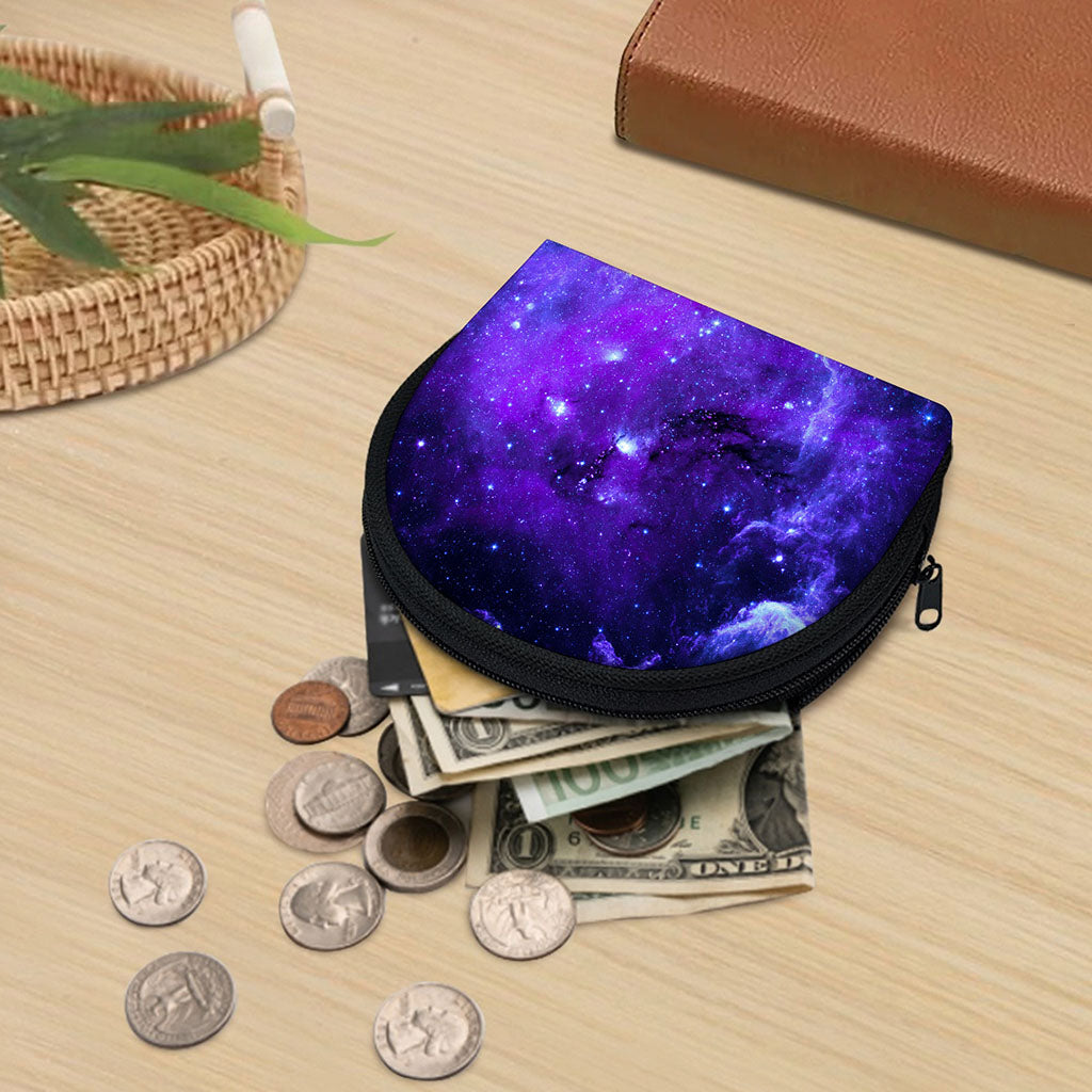 Purple Stars Nebula Galaxy Space Print Coin Purse