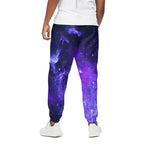 Purple Stars Nebula Galaxy Space Print Cotton Pants