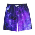 Purple Stars Nebula Galaxy Space Print Cotton Shorts