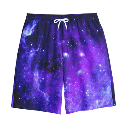 Purple Stars Nebula Galaxy Space Print Cotton Shorts