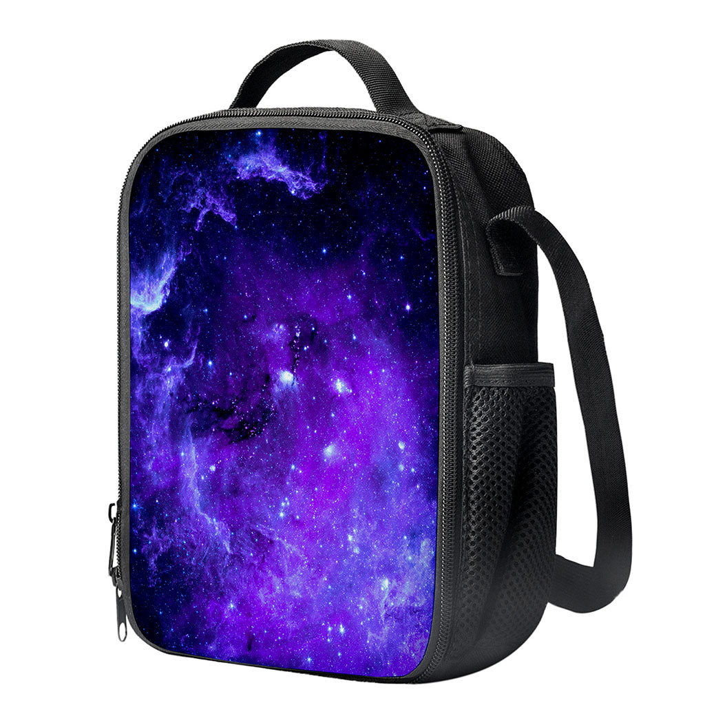Purple Stars Nebula Galaxy Space Print Crossbody Lunch Bag