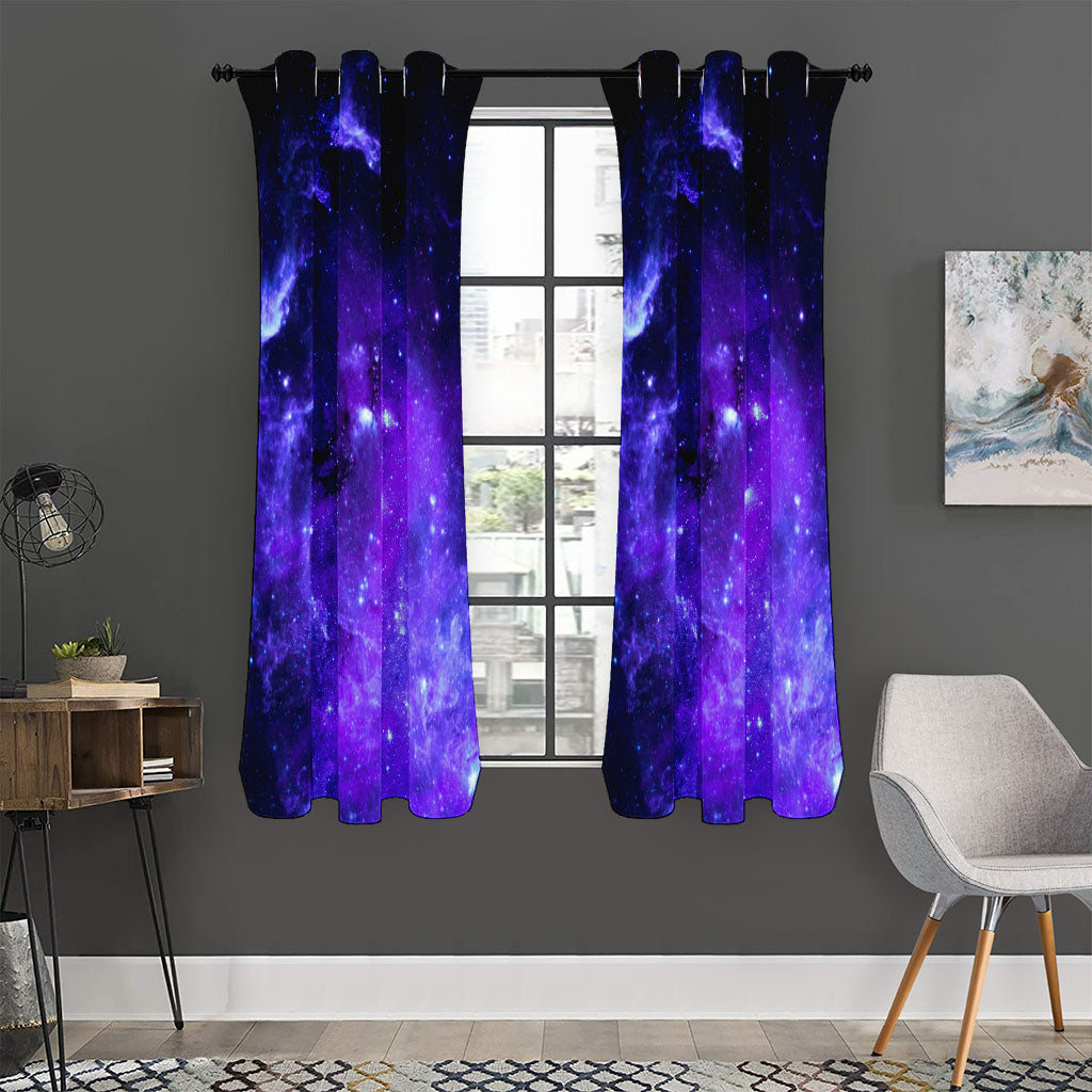 Purple Stars Nebula Galaxy Space Print Curtain