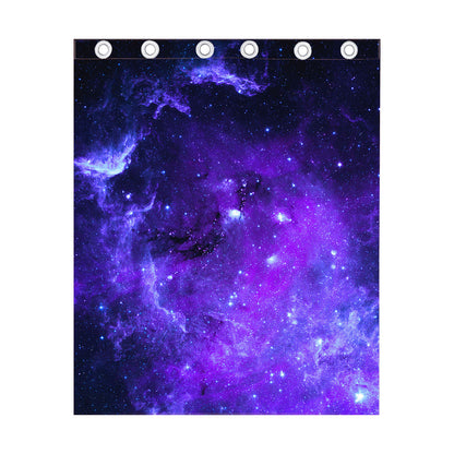 Purple Stars Nebula Galaxy Space Print Curtain