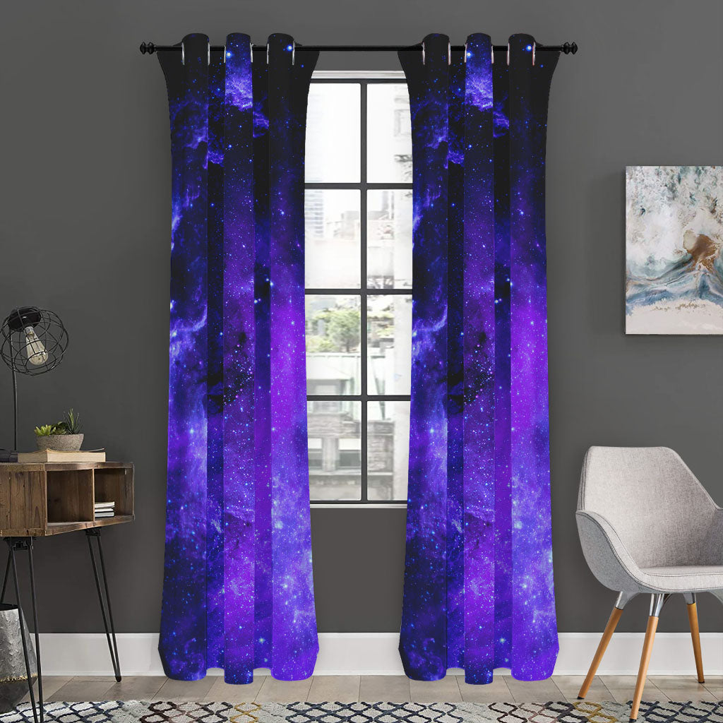 Purple Stars Nebula Galaxy Space Print Curtain