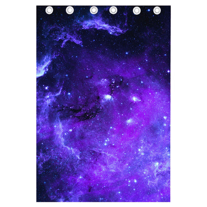 Purple Stars Nebula Galaxy Space Print Curtain