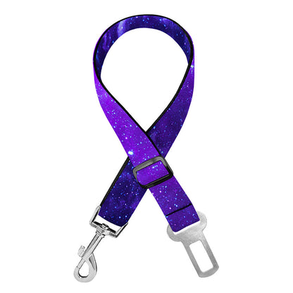 Purple Stars Nebula Galaxy Space Print Dog Seat Belt