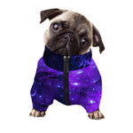 Purple Stars Nebula Galaxy Space Print Dog Zip Up Jacket