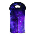 Purple Stars Nebula Galaxy Space Print Double Neoprene Wine Tote