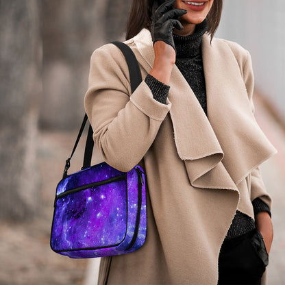 Purple Stars Nebula Galaxy Space Print Double Strap Bible Bag