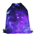 Purple Stars Nebula Galaxy Space Print Drawstring Bag