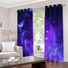 Purple Stars Nebula Galaxy Space Print Extra Wide Grommet Curtains