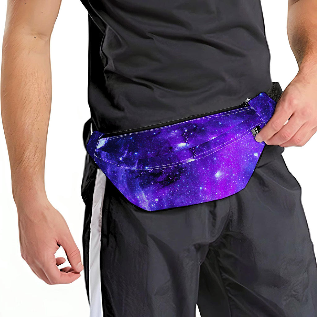 Purple Stars Nebula Galaxy Space Print Fanny Pack