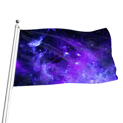 Purple Stars Nebula Galaxy Space Print Flag