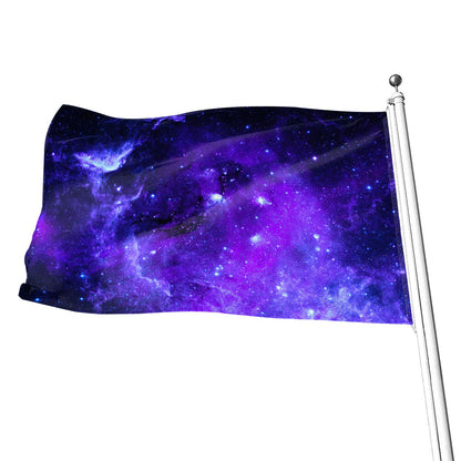 Purple Stars Nebula Galaxy Space Print Flag