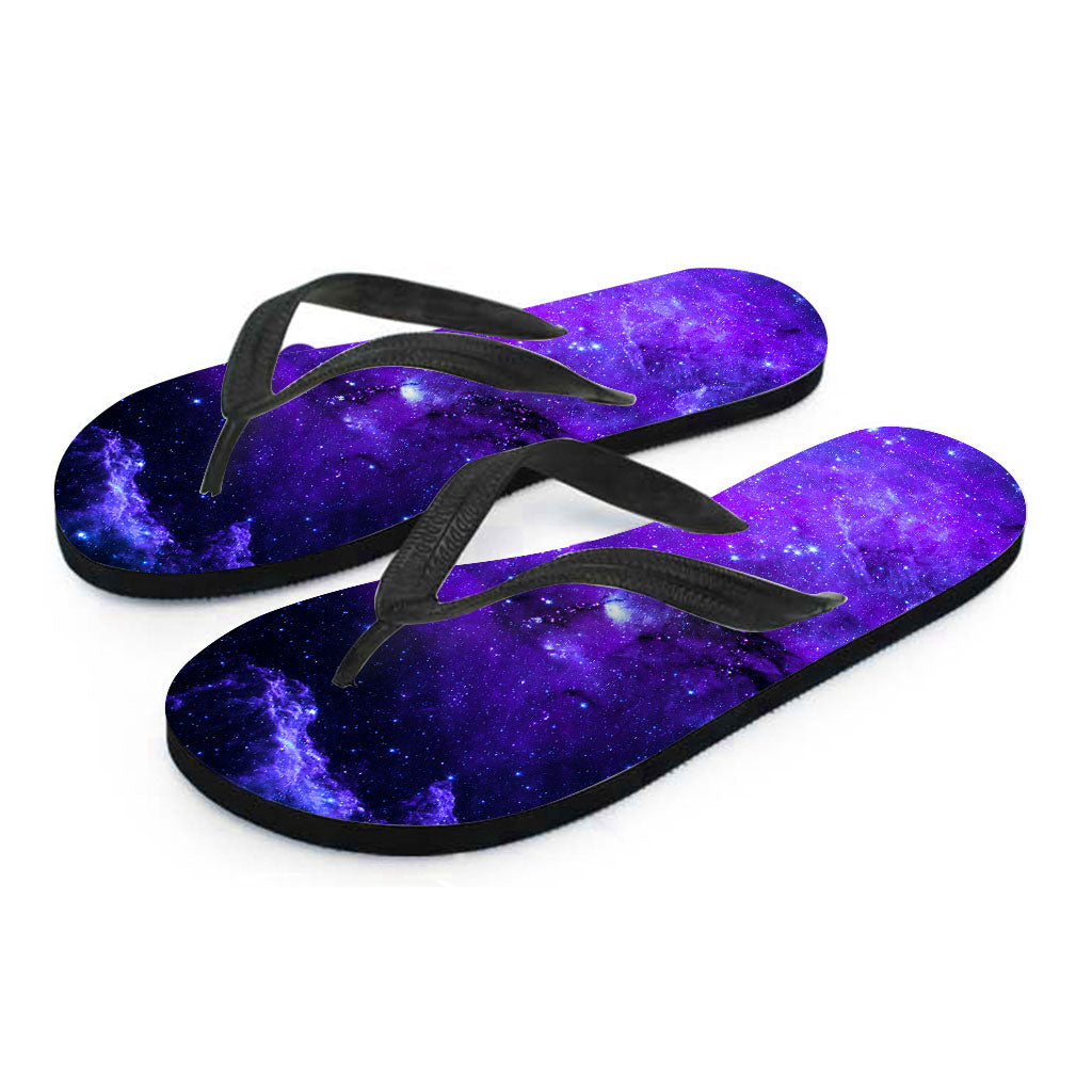 Purple Stars Nebula Galaxy Space Print Flip Flops