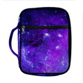 Purple Stars Nebula Galaxy Space Print Front Pocket Bible Bag