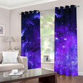 Purple Stars Nebula Galaxy Space Print Grommet Curtains