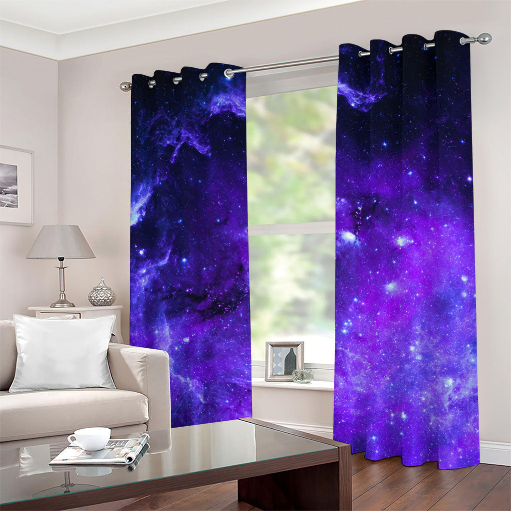 Purple Stars Nebula Galaxy Space Print Grommet Curtains