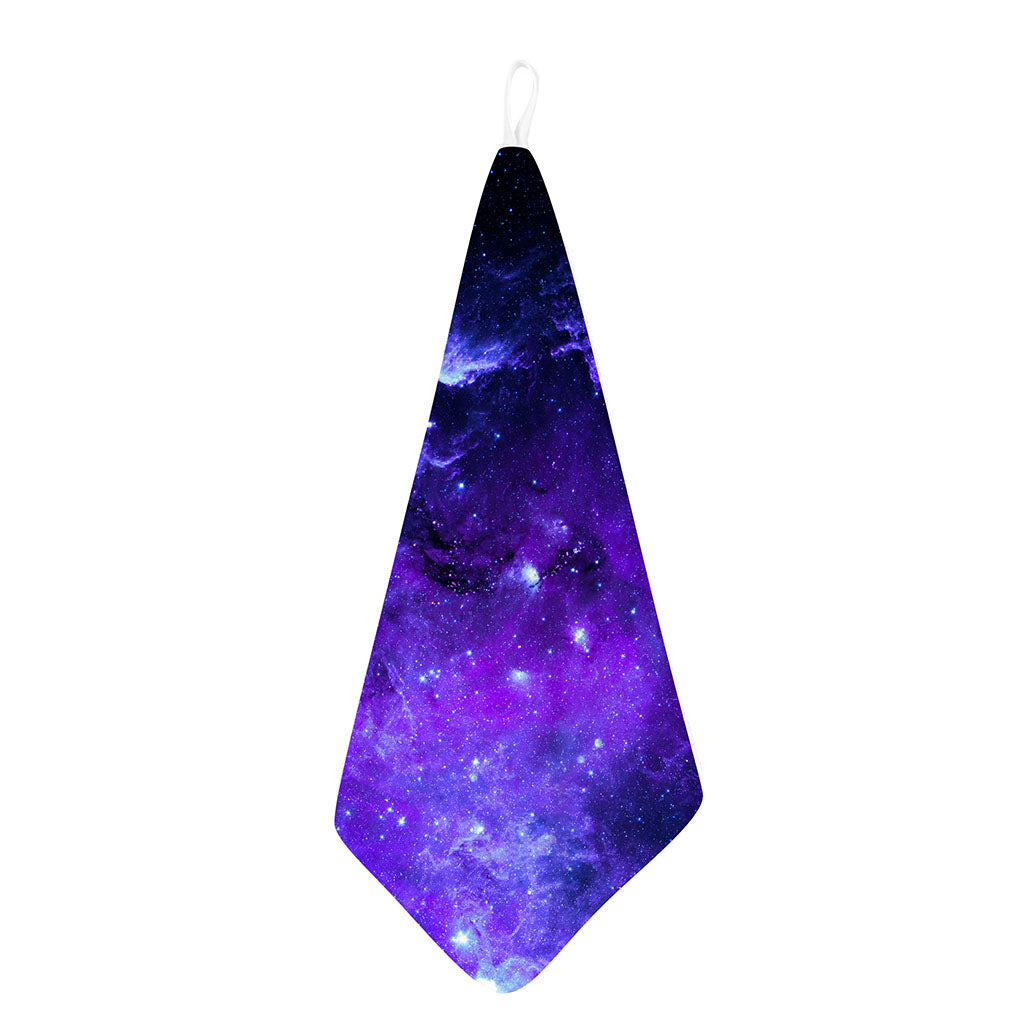 Purple Stars Nebula Galaxy Space Print Hand Towel