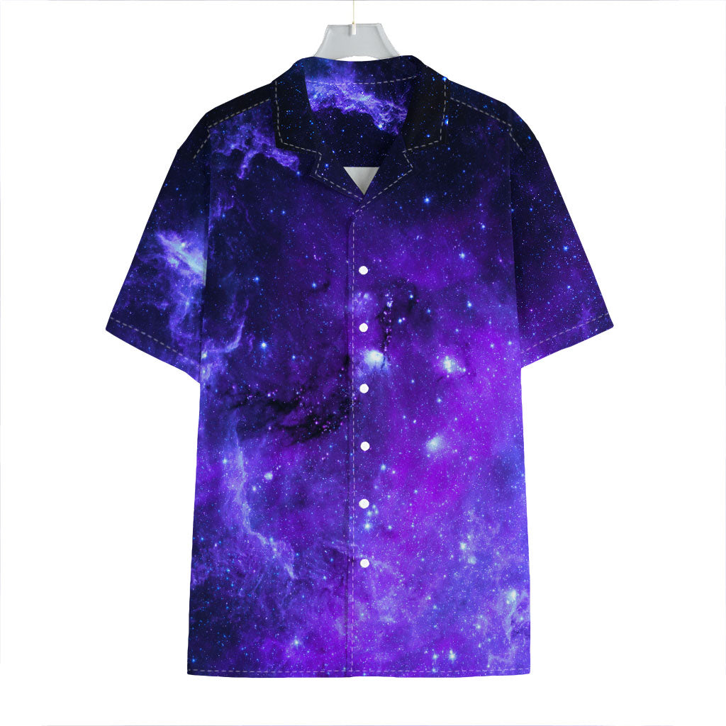 Purple Stars Nebula Galaxy Space Print Hawaiian Shirt
