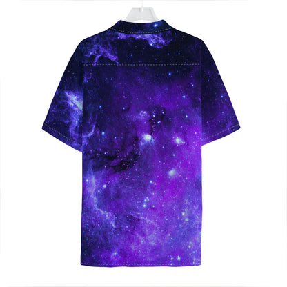 Purple Stars Nebula Galaxy Space Print Hawaiian Shirt