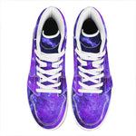 Purple Stars Nebula Galaxy Space Print High Top Leather Sneakers