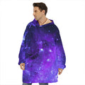 Purple Stars Nebula Galaxy Space Print Hoodie Blanket